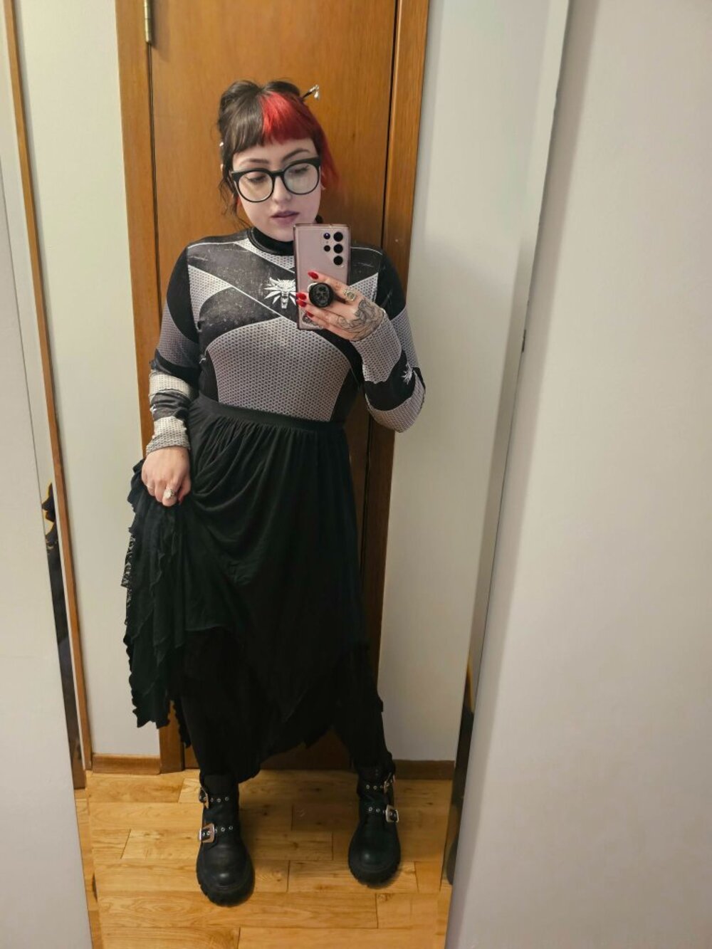 Blackmilk x Witcher Faux Armor Velvet Long Sleeve Bodysuit